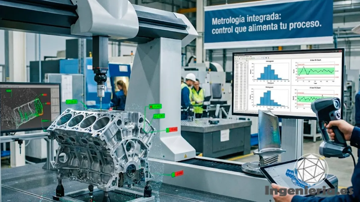 Imagen técnica — Metrología integrada en planta