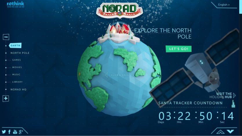 Norad sigue la trayectoria de Papa Noel en tiempo real
