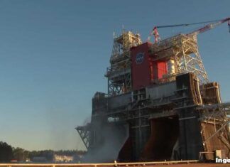 prueba de motores del nuevo cohete SLS de la NASA