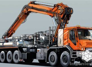 camiones pluma en la construcción