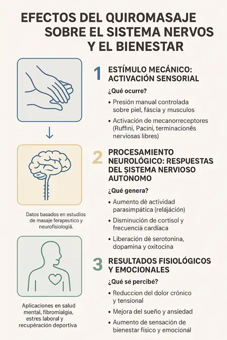 efectos del quiromasaje sobre el sistema nerviosos y el bienestar infografía