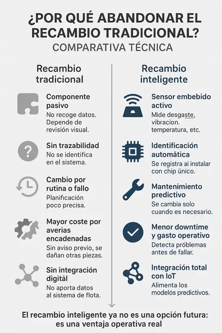 recambio tradicional vs recamcio inteligente