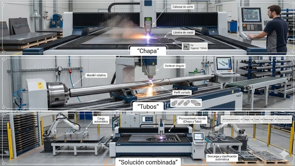 Tipos de mesas de corte láser disponibles en Chile infografía