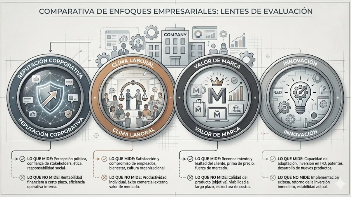 comparativa de enfoques empresariales infografía