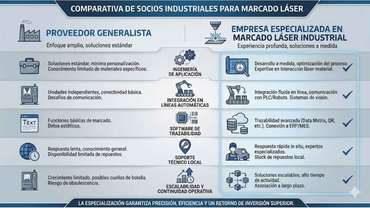 comparativa de socios industriales para marcado láser infografía