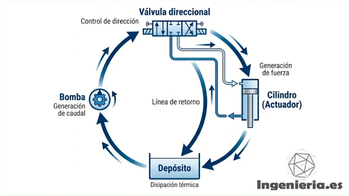 Flujo completo del sistema hidráulico