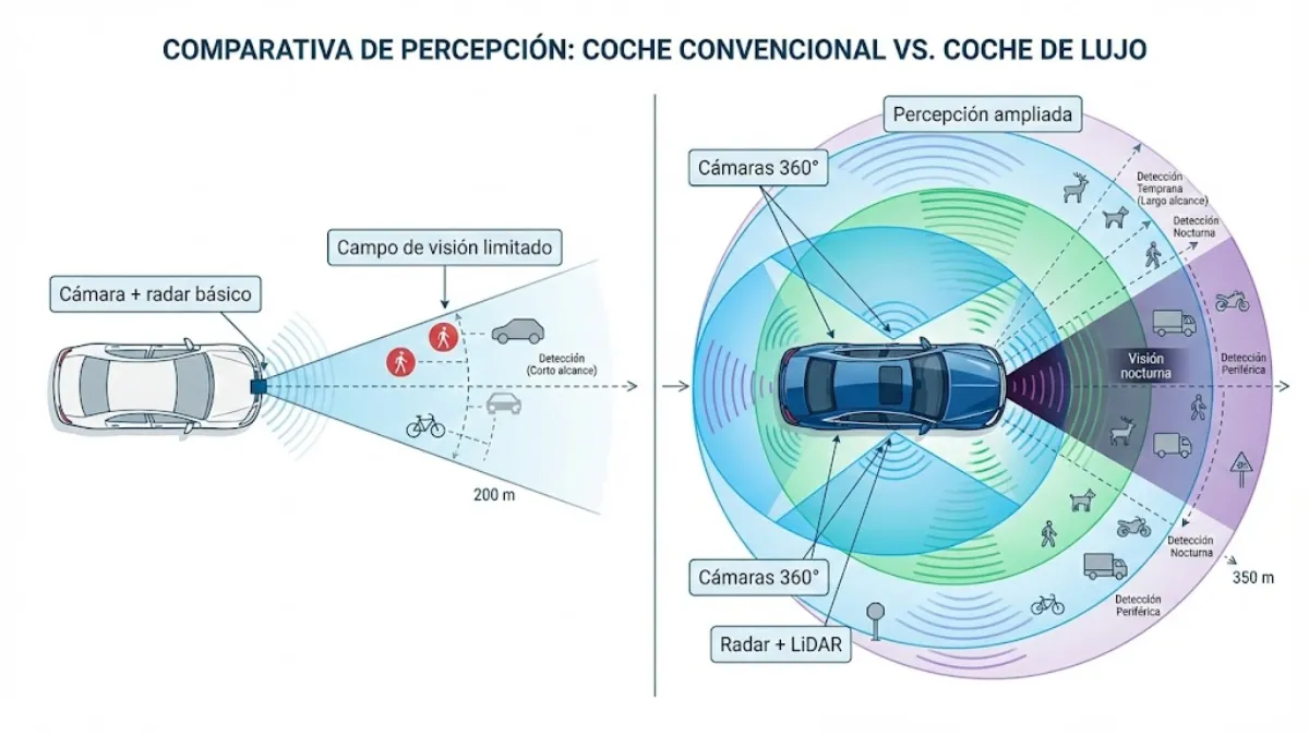Sensores y campo de visión infografía