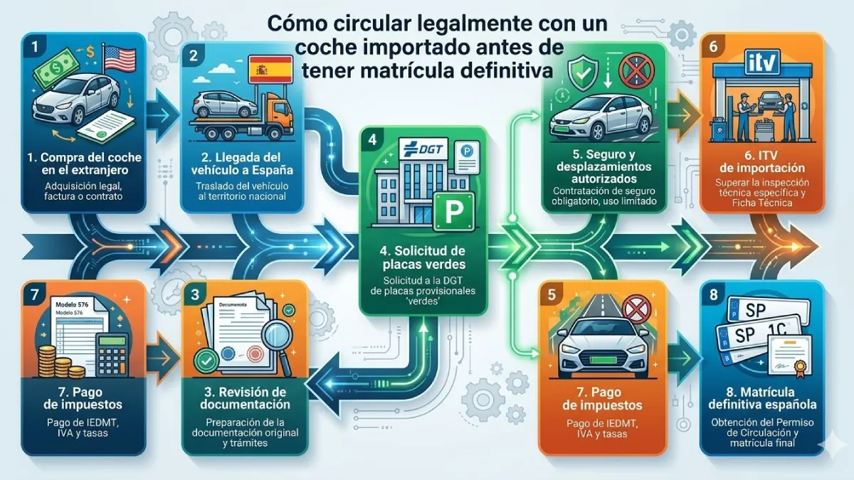 Si se puede circular antes de obtener la matrícula definitiva