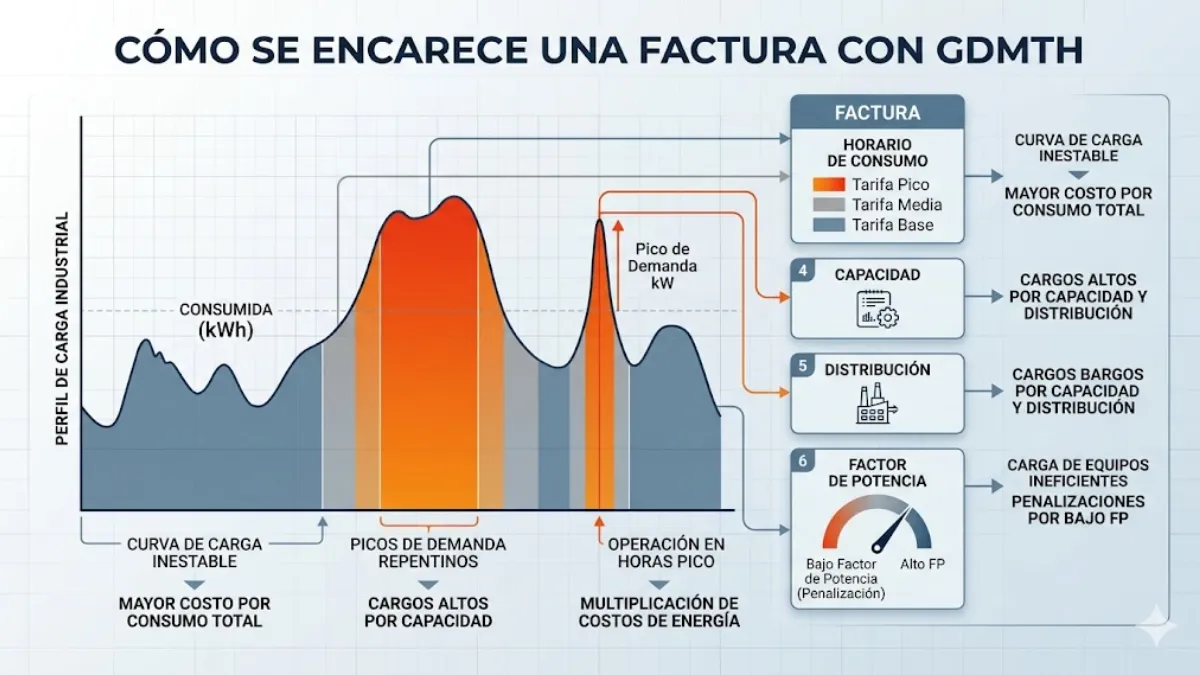 cómo se encarece una factura con GDMTH