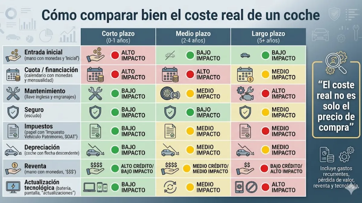comparación del coste real de un coche