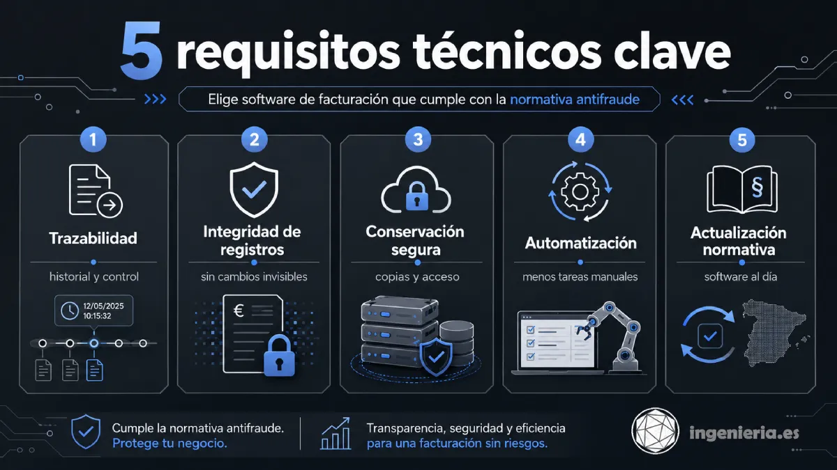 5 requisitos técnicos clave infogafía