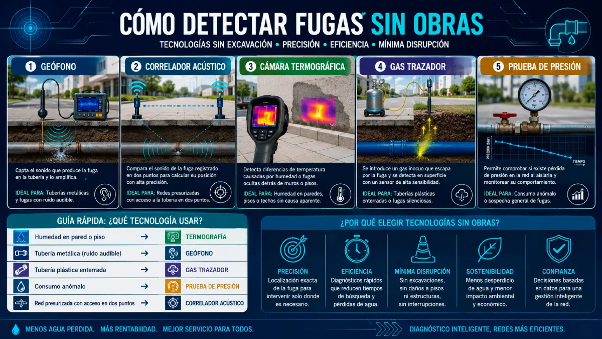 cómo detectar fugas y atascos en tuberías sin obras