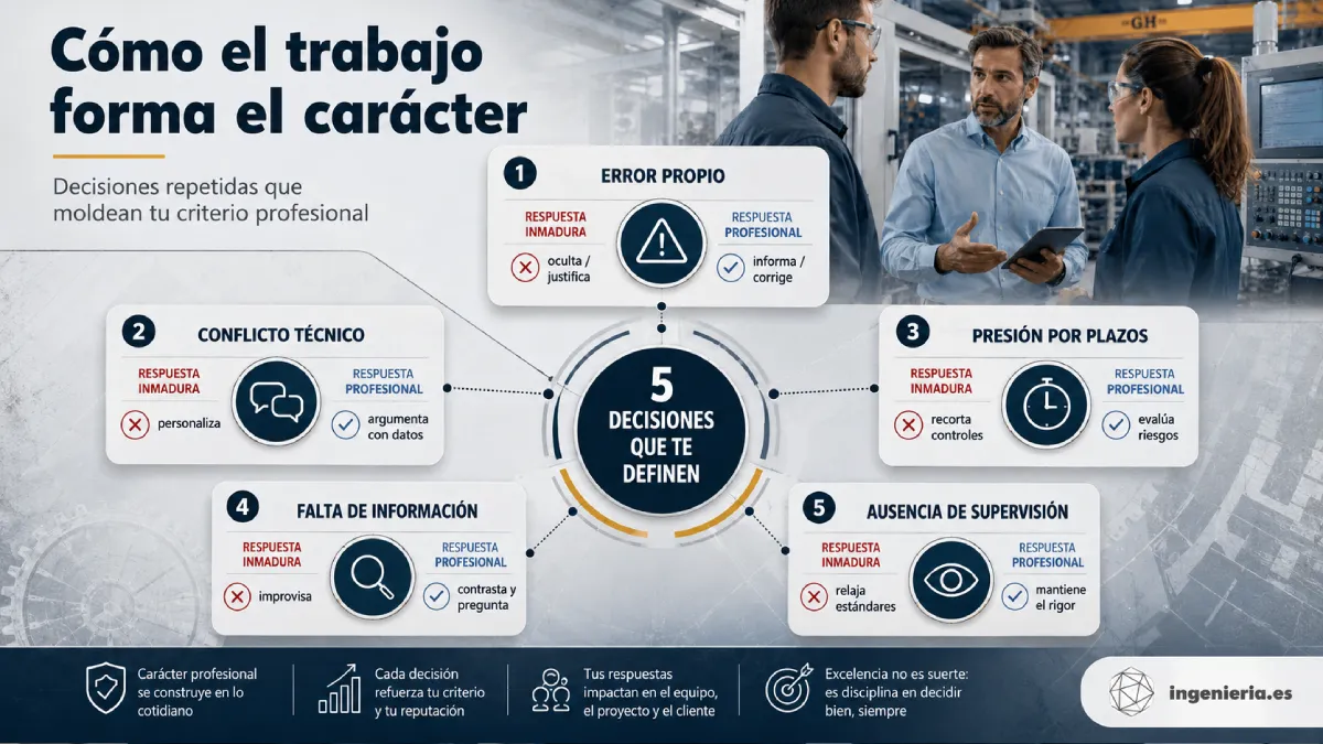 cómo el trabajo forma el caracter infografía