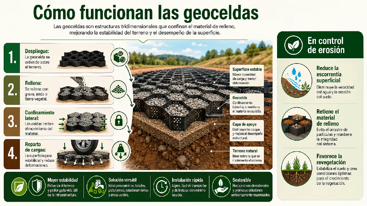 cómo funcionan las geoceldas