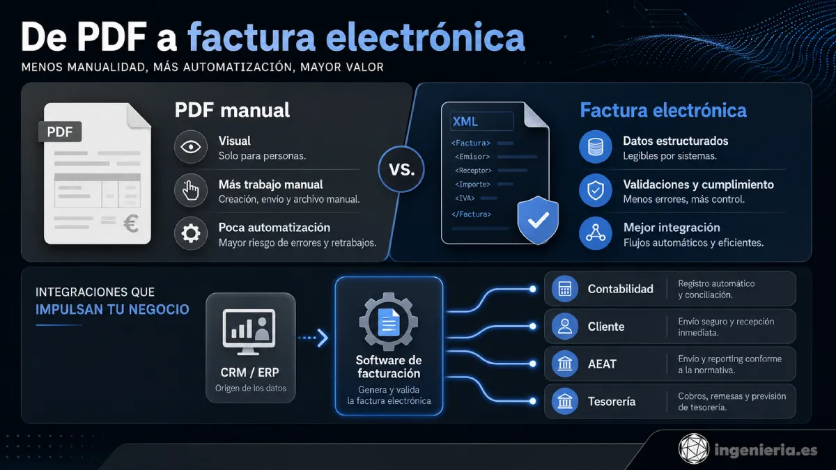 de PDF a factura electrónica infografía