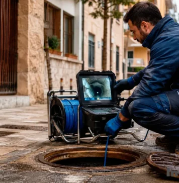 Tecnologías actuales para detectar atascos y fugas en redes de saneamiento sin hacer obras Inspección de tuberías con cámara para detectar fugas y atascos sin obras en redes de saneamiento.