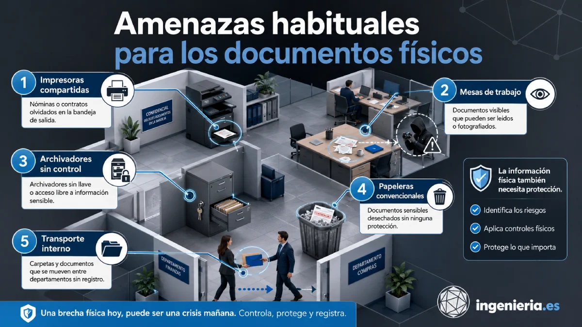 amenazas habituales para documentos físicos infografía