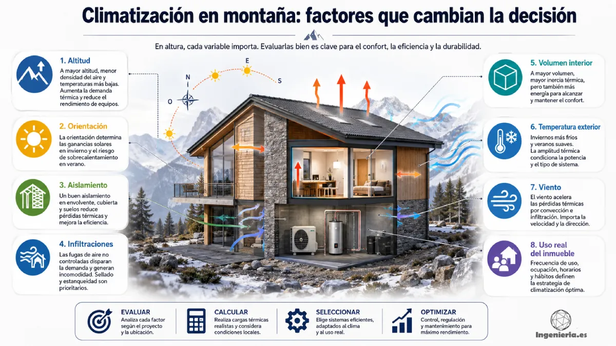 climatización en una zona de montaña