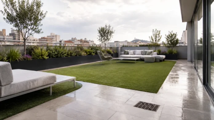 cómo evitar encharcamientos al instalar césped artificial en una terraza urbana cómo evitar encharcamientos al instalar césped artificial en una terraza urbana