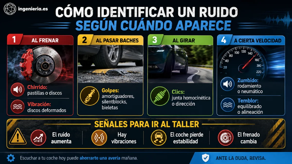 cómo indentificar un ruido según cuándo aparece infografía
