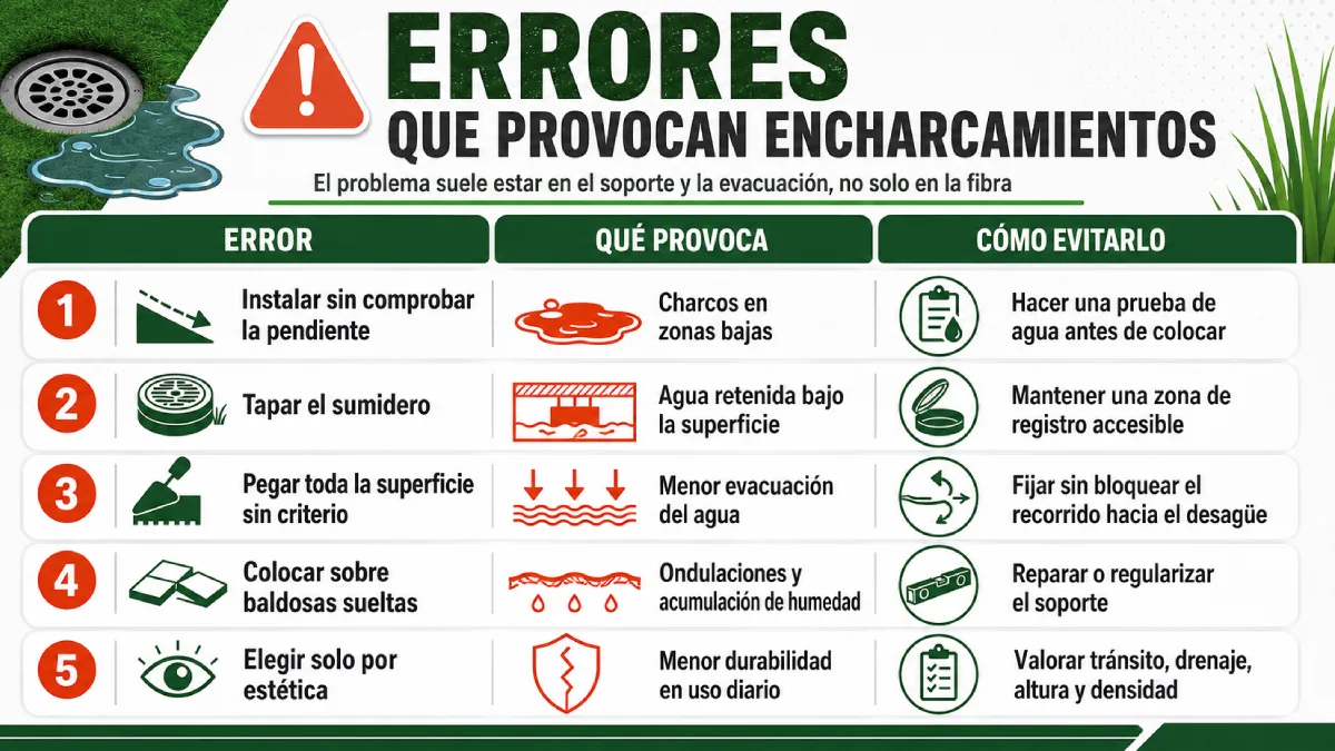 errores que provocan encharcamientos infografía