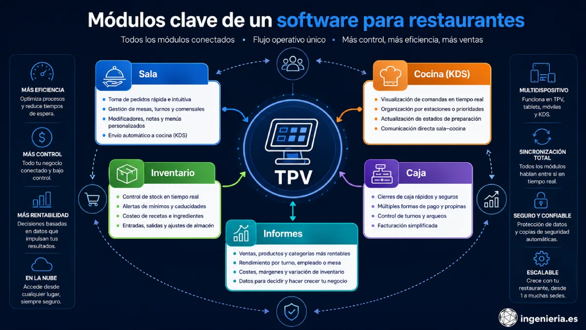 módulos clave de un software para restaurantes
