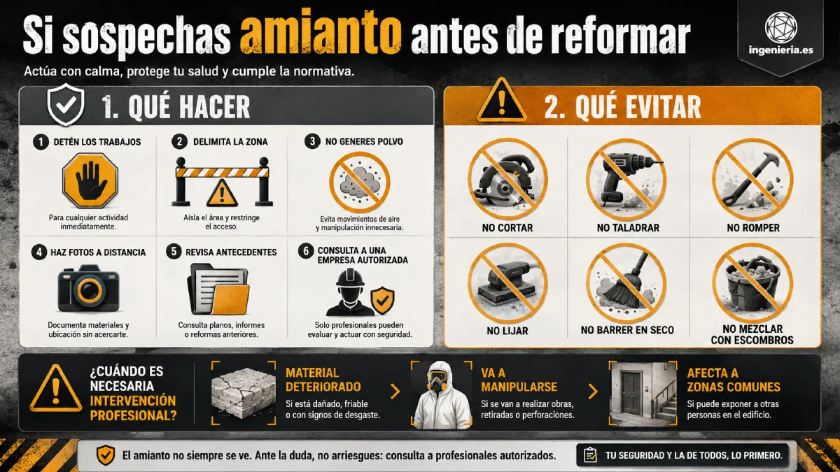 si sospechas de mianto antes de reformar infografía