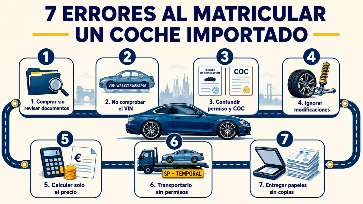 errores al matricular un coche importado en España infografía