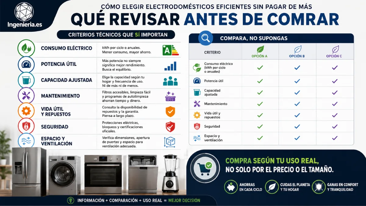 qué revisar antes de comprar electrodomésticos en 2026 infografía