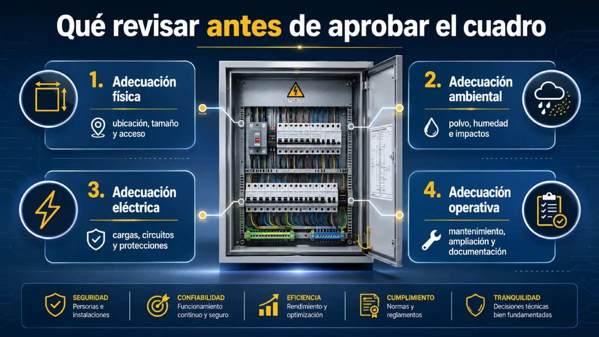 qué revisar antes de instalar un cuadro eléctrico infografía