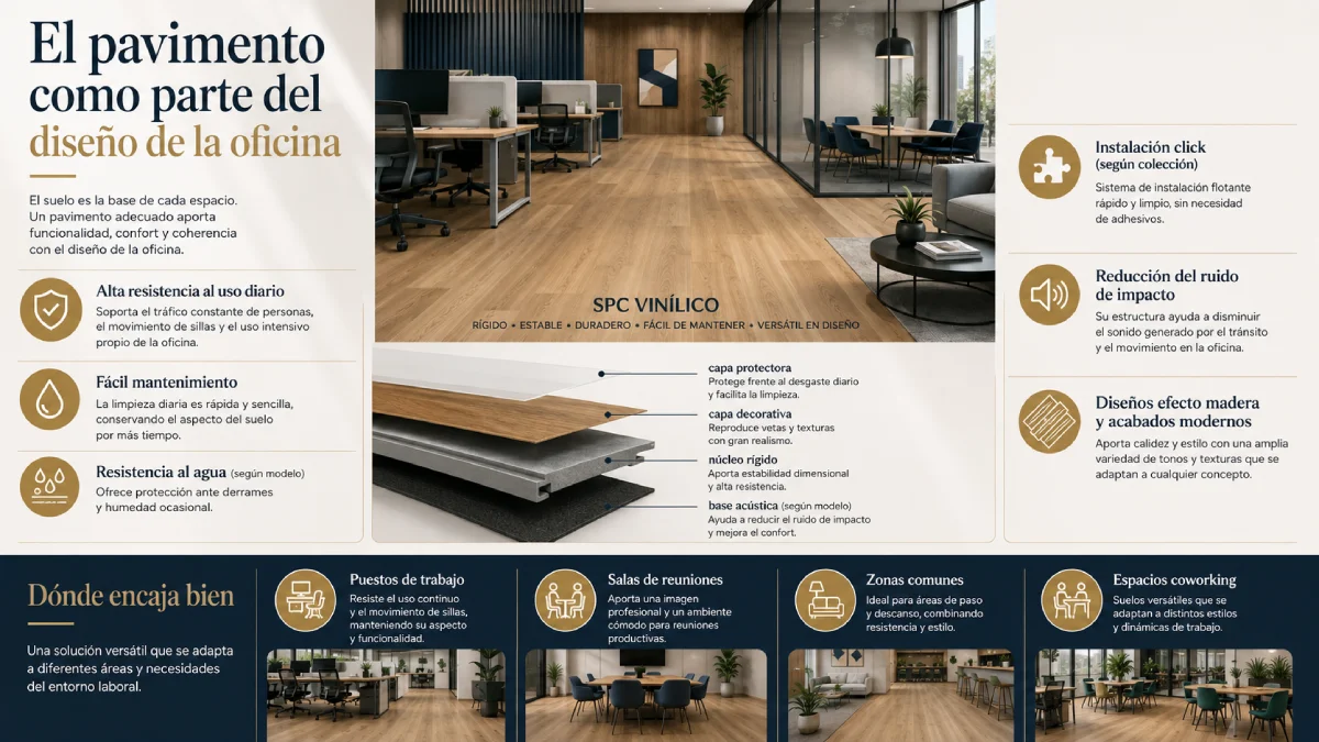 El pavimento como parte del diseño de la oficina