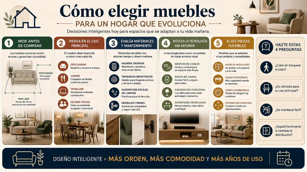 cómo elegir muebles infografía