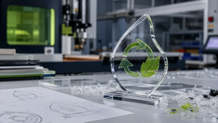cómo se fabrica un trofeo de metacrilato reciclado paso a paso (1)