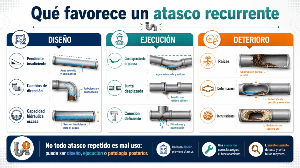 qué favorece un atasco recurrente infogafía