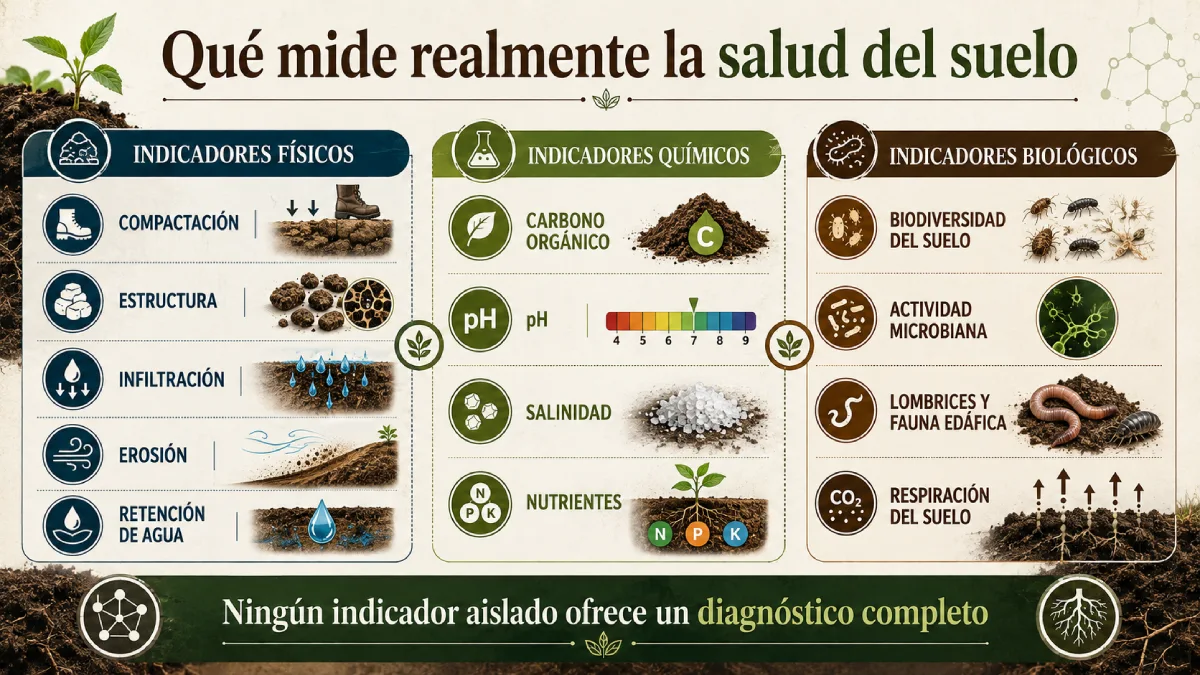 qué mide realmente la salud del suelo infografía