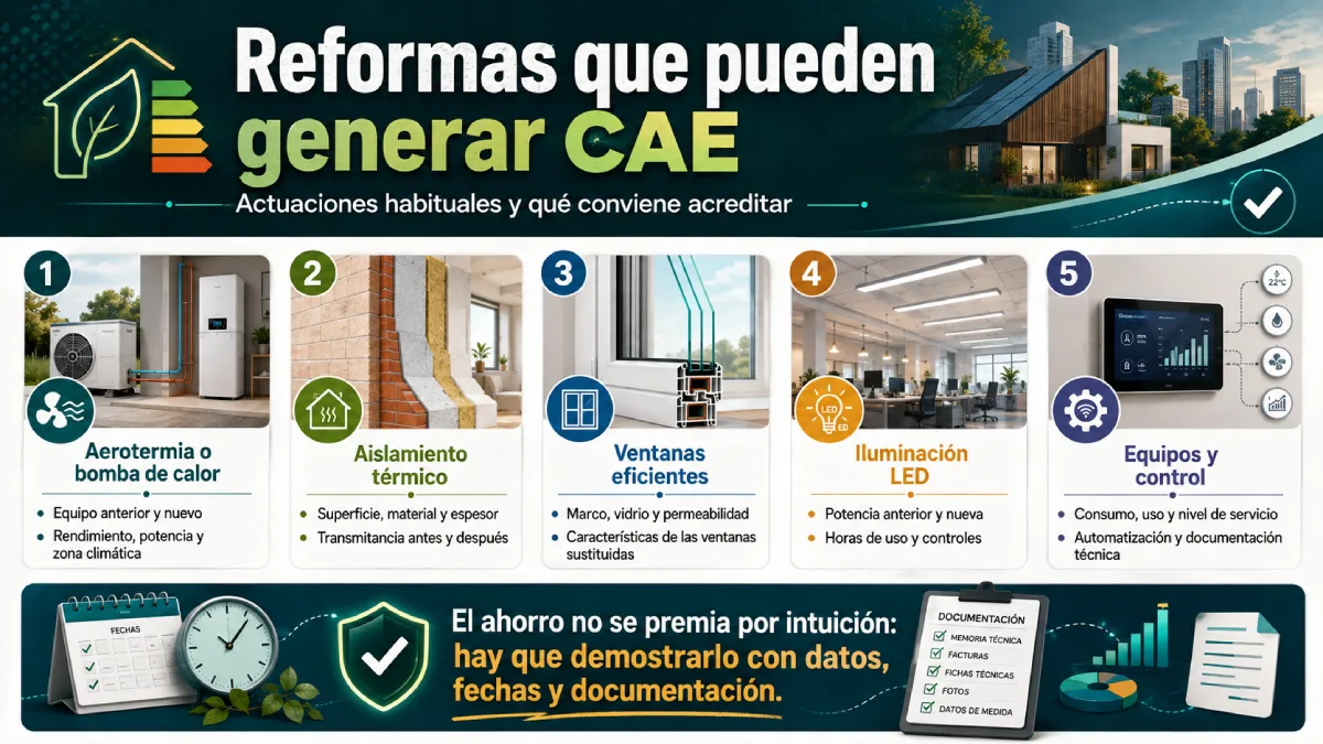 reformas que pueden generar CAE infografía