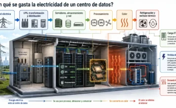 Cuánta energía consume un centro de datos y qué tecnologías gastan menos en qué se gasta la electricidad de un centro de datos infogafía