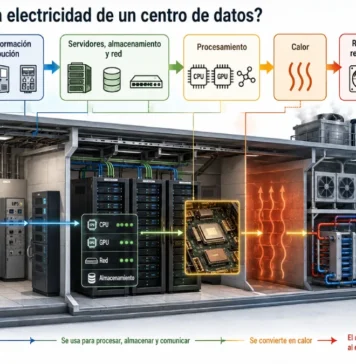 Cuánta energía consume un centro de datos y qué tecnologías gastan menos en qué se gasta la electricidad de un centro de datos infogafía