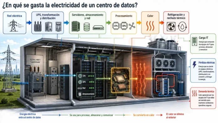en qué se gasta la electricidad de un centro de datos infogafía en qué se gasta la electricidad de un centro de datos infogafía