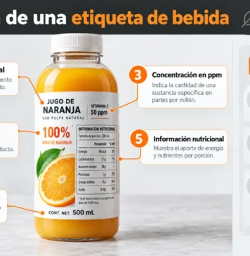 anatomía de una etiqueta de bebida infografía