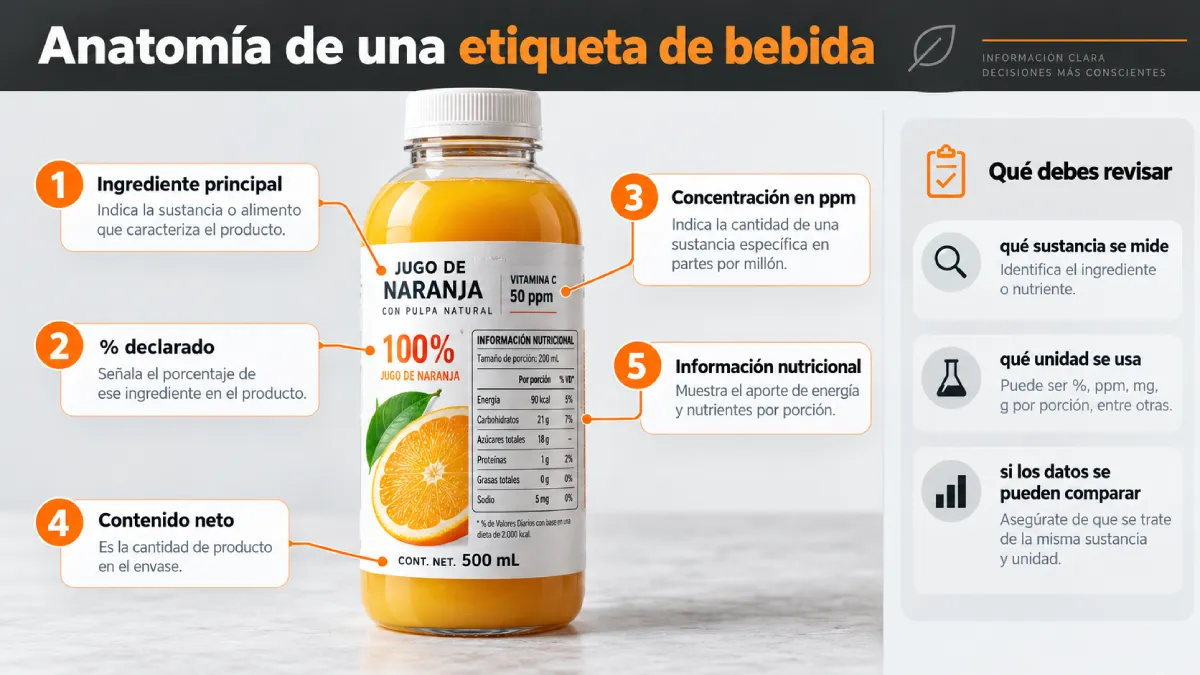 anatomía de una etiqueta de bebida infografía