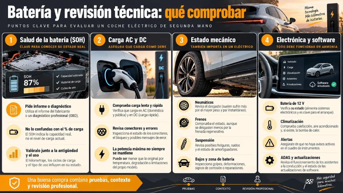 batería y revisión técnica qué comprobar infografía