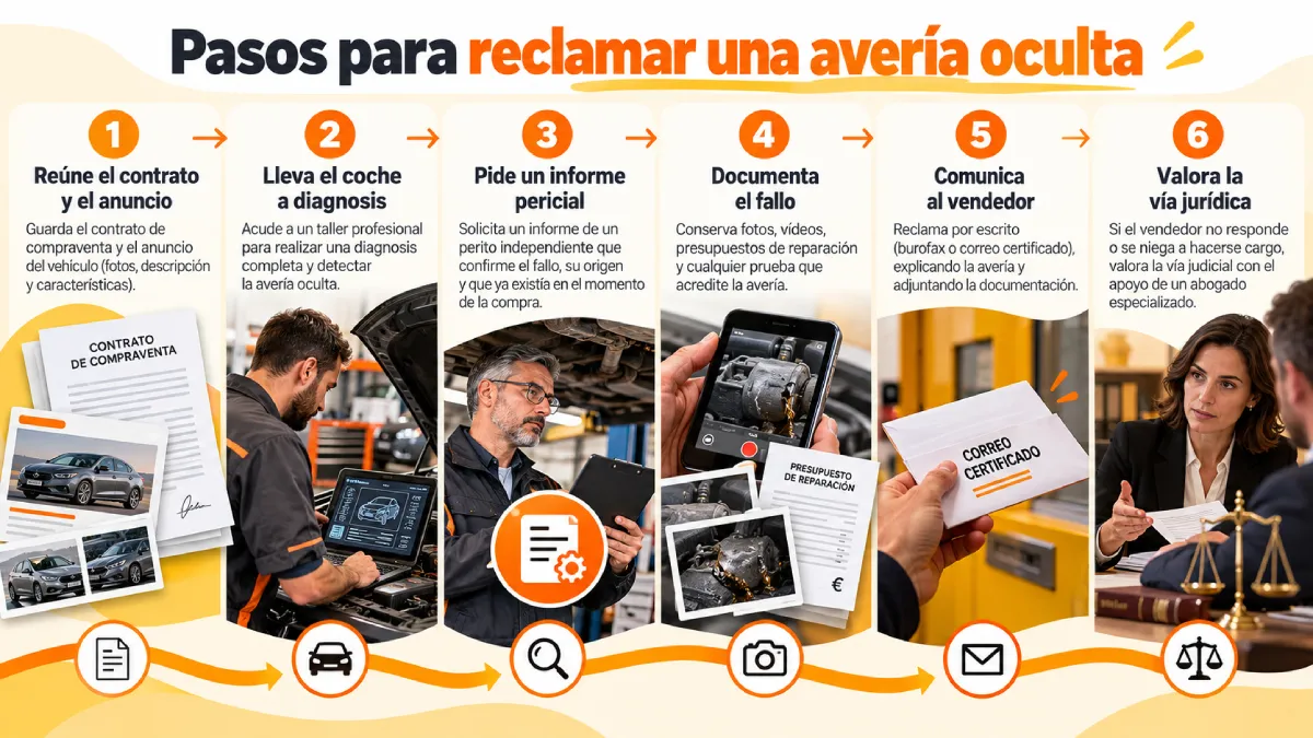 pasos para reclamar una avería oculta infografía
