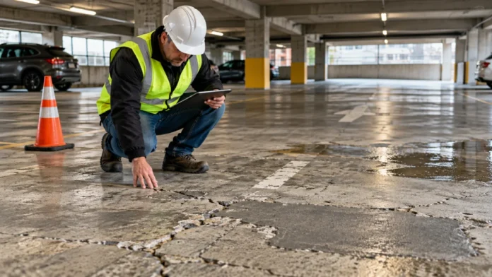 reparación de suelo de parking