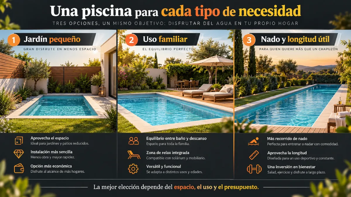 un piscina para cada tipo de infografía